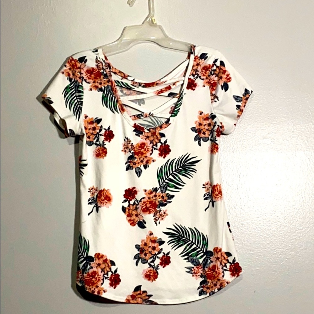Floral white shirt